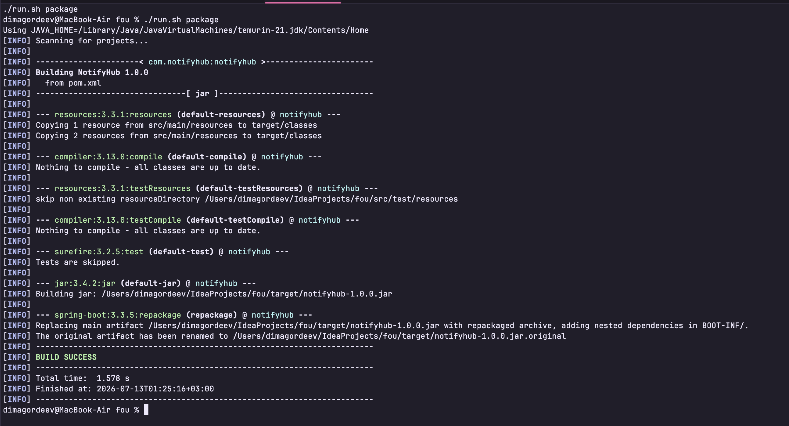 Maven build success